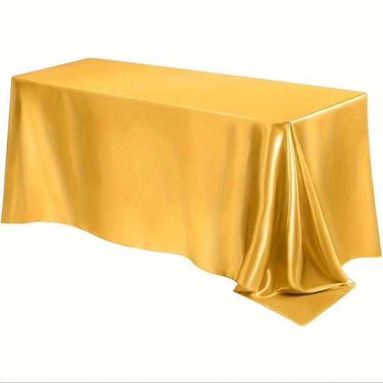 Tablecloth Nordic Style Smooth Satin Fabric Dustproof Protective Cover Wedding Party Dining Table Cloth