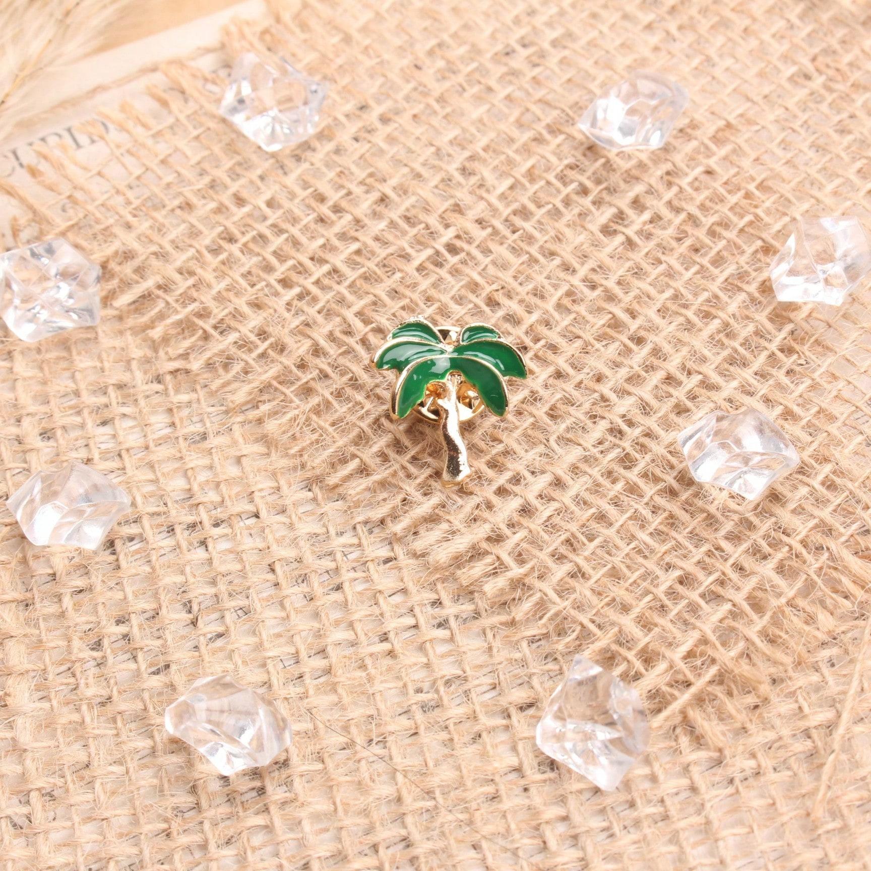 

Vintage Palm Tree Brooch, Gold Tone Green Enamel Tropical Plant Lapel Pin for Decor Gift зелёный