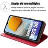 Coque pour Samsung Galaxy M23 5G Fermeture Magnétique Effet Cuir Élégant Rouge