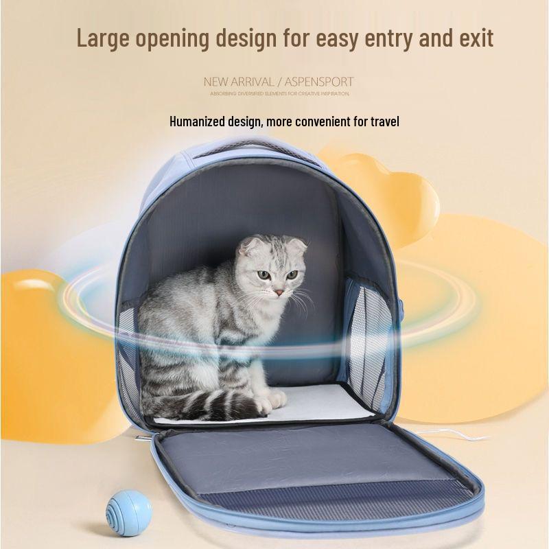 Foldable Transparent Cat Backpack - Portable Double Shoulder Outdoor Carrier