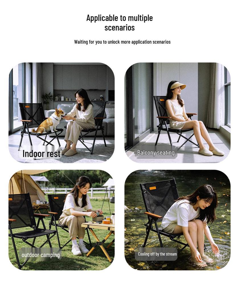 Mountain Breeze Fast Open Camping Picnic Chair – Portable, Adjustable, Outdoor Folding Chair for Beach or Fishing