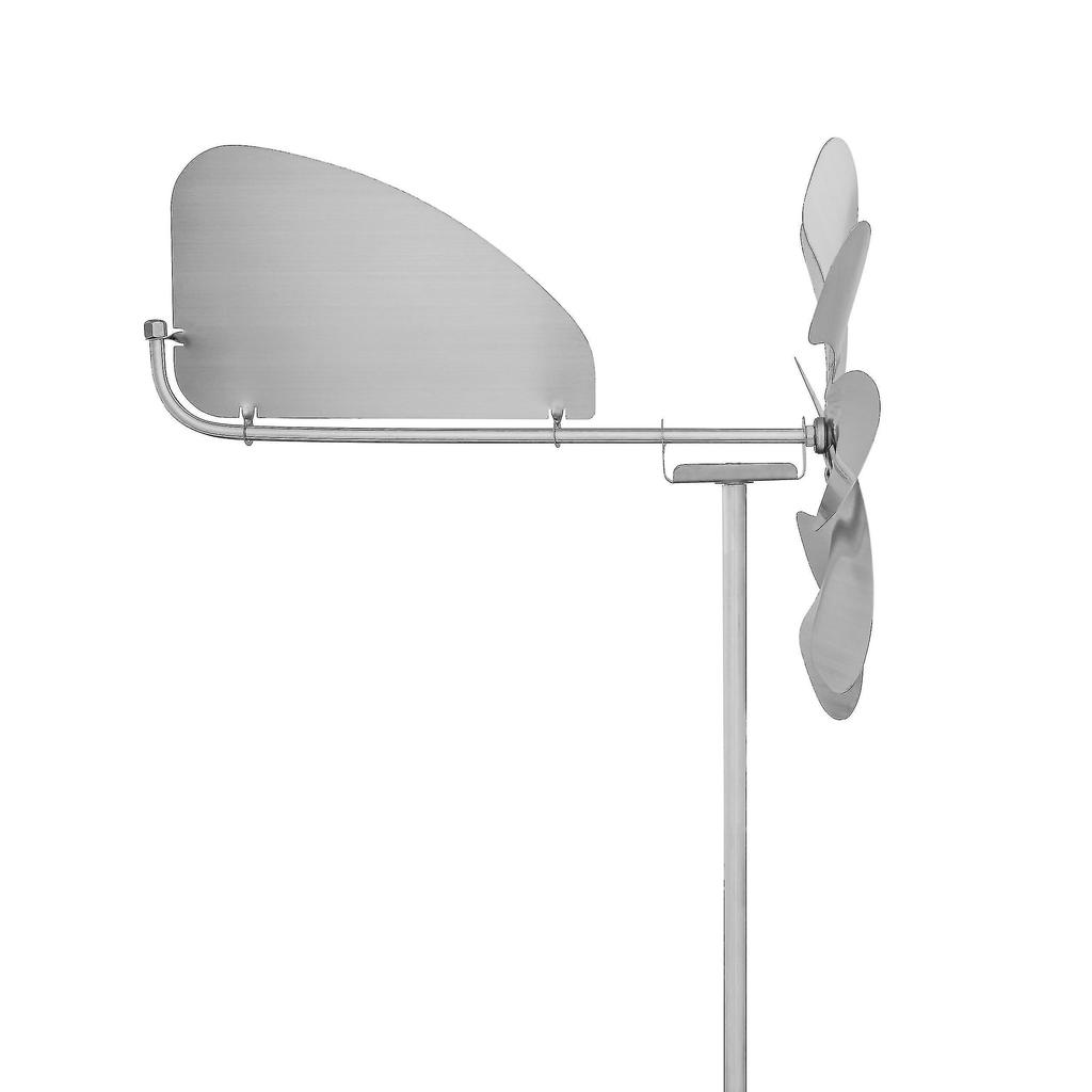 Windmill Made of Stainless Steel (28cm Rotor Diameter), Ball Bearing, with Wind Vane (360 Rotatable) - Jue