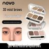 NOVO Monmon Fluweel Mist 3-Kleuren Wenkbrauw & Oogschaduw Palet - Waterdicht, Zweetbestendig, Langhoudend, Niet Vlekkend, Alles-in-één Contour & Highlight.