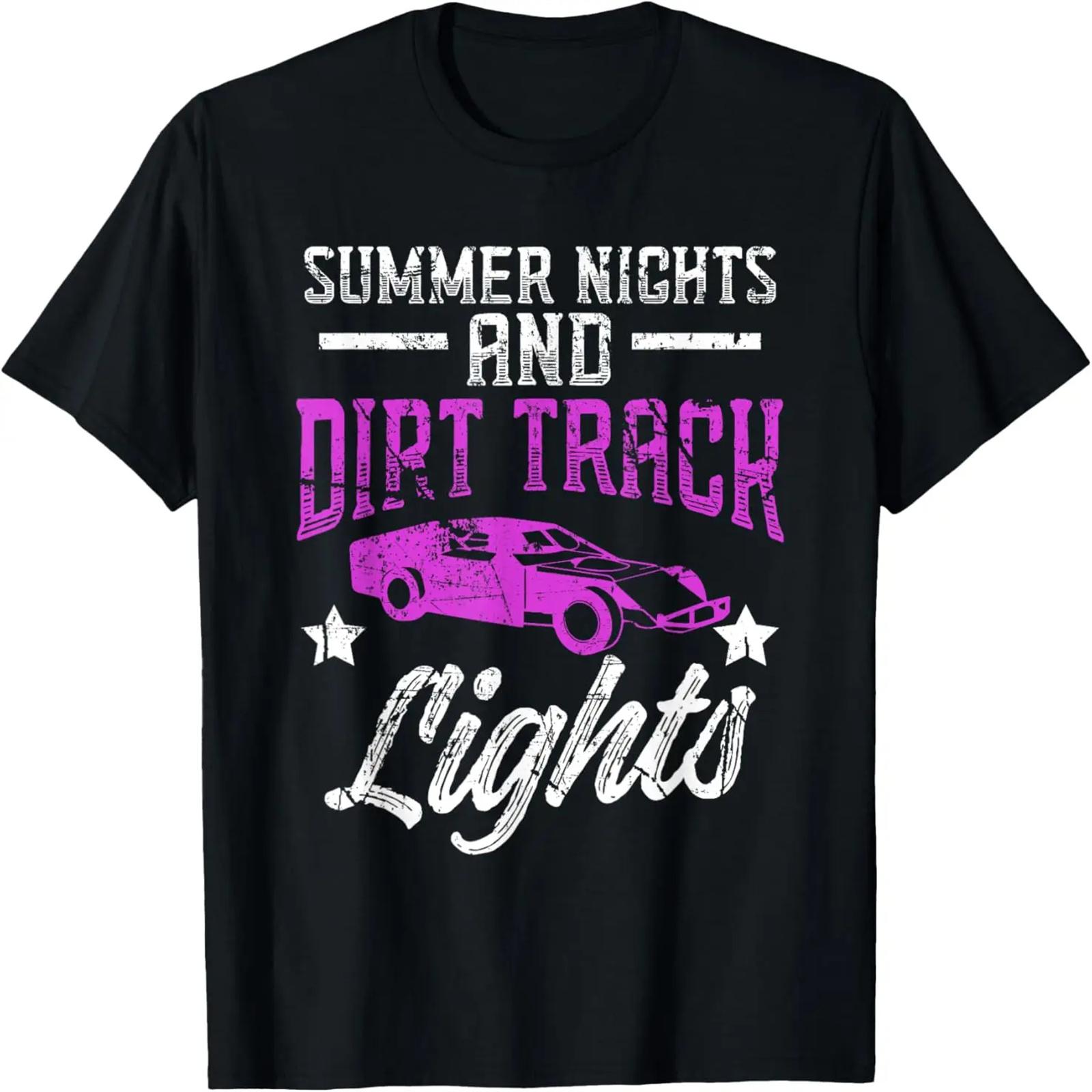 Summer Nights And Dirt Track Lights - Vintage Racing Fan T-Shirt S