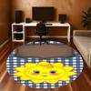 1pc Sunshine Picnic Round Chair Mat Office Area Rug - Non-Slip, Floor Mat for Office, Bedroom, and Indoor Decor P127151