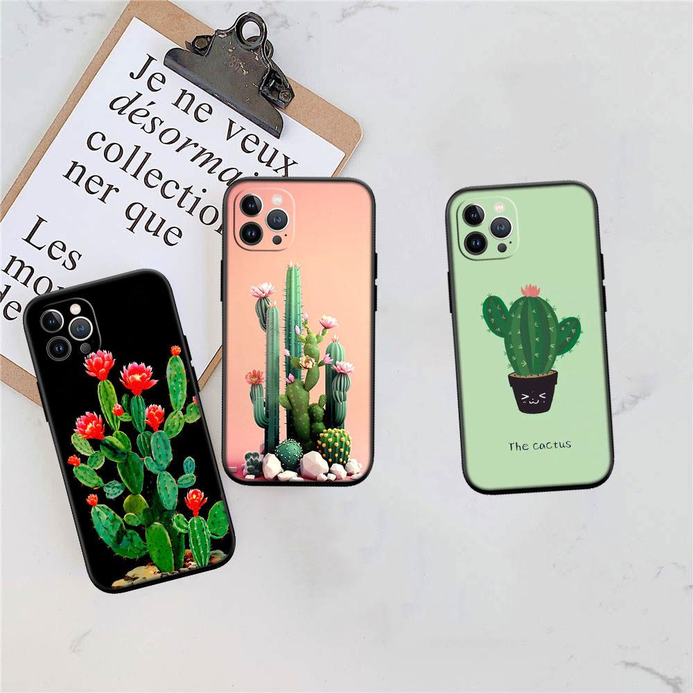Watercolour Cacti Soft Shell Phone Case for Samsung Galaxy S20 S21 S22 Ultra FE + Plus A21S A22 A24 A25 A26 A30 A30S A31