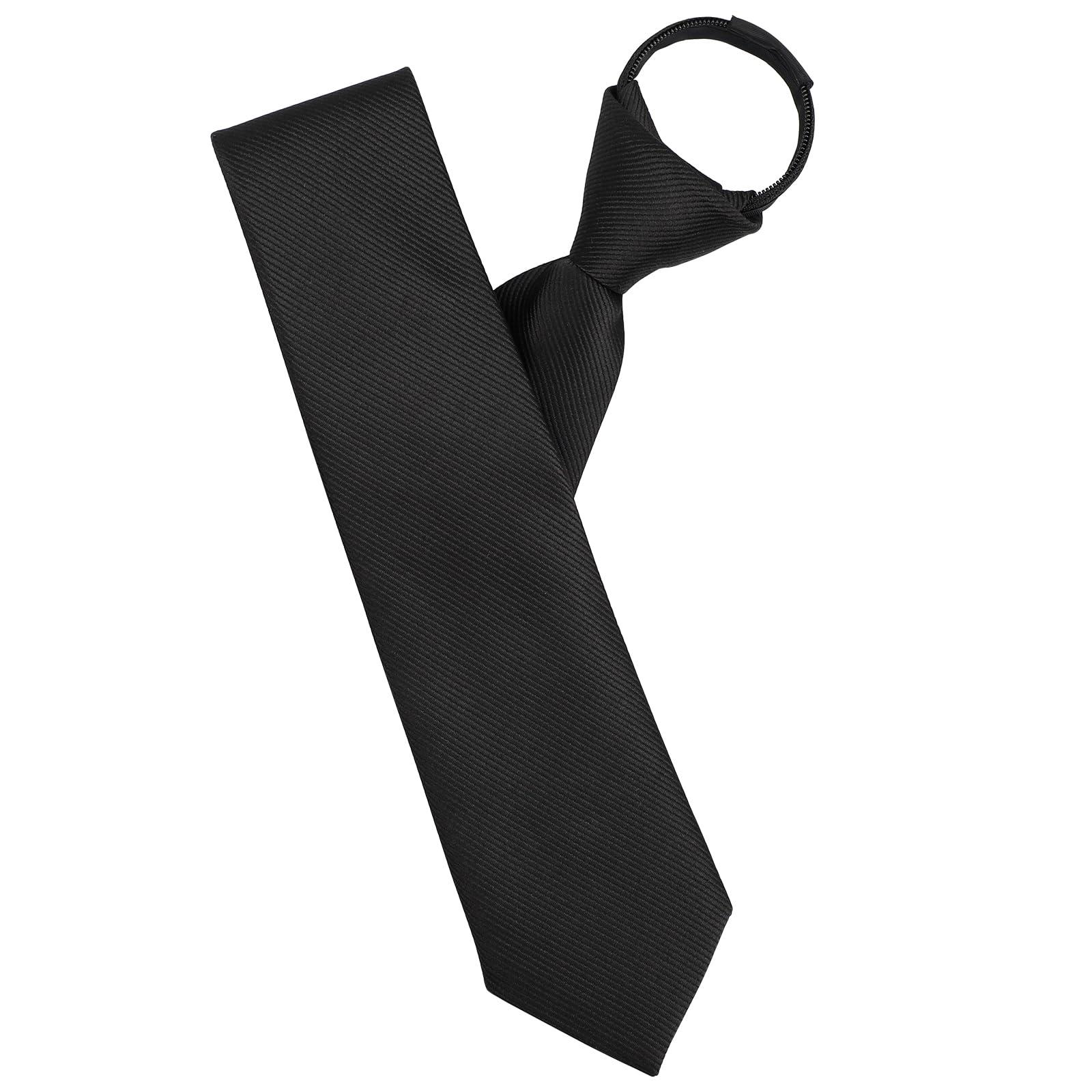 

[Segarty] Men s One-Touch Necktie, 488cm, Easy to Wear, Washable, Black, Zip-Type, Solid Color, Formal, Ceremonial Occasions, Business, Job Hunting,