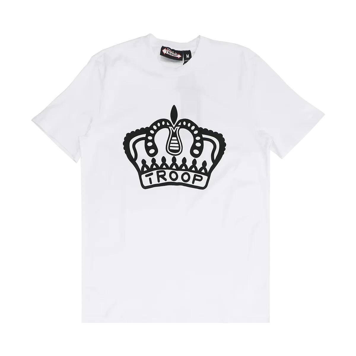 

World of Troop Crown Graphic Men s White 100% Cotton T-shirt Mens Tees Top 4XL