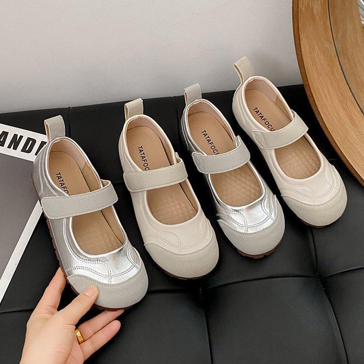 Fashionable and Comfortable Soft Mary Jane Single Shoes Female Summer Flat Soft Bottom Velcro Hundred with Casual Shoes