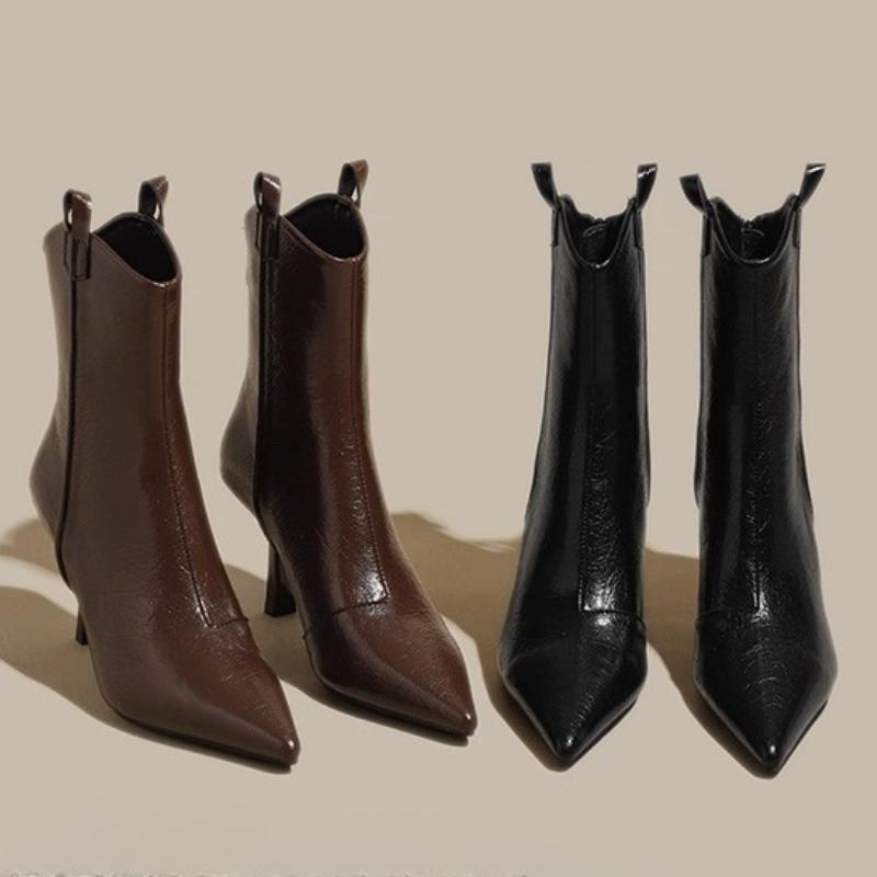Fashion Sexy Pointed Toe High Heels Ankle Boots Women Dress Party New Shoes Winter 2025 Brand Chelsea Boots Luxury Woman Pumps Botas