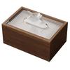 Chinese Style Wood Tissue Box with Acrylic Lid Light Luxury Easy Access Multi-functional Desktop Napkin Organizer