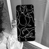 Funny Cute Cat Line Art Case For Samsung Galaxy A35 A55 A15 A34 A54 A14 A56 A52 A53 A16 A26 A36 A32 A12 A33 A13 A17