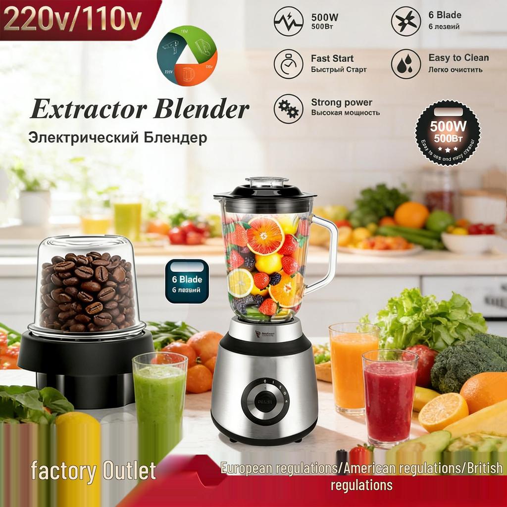 8-in-1 4L High Power Stainless Steel Blender and Mixer with Ice Crusher, Meat Grinder, and Juicer
