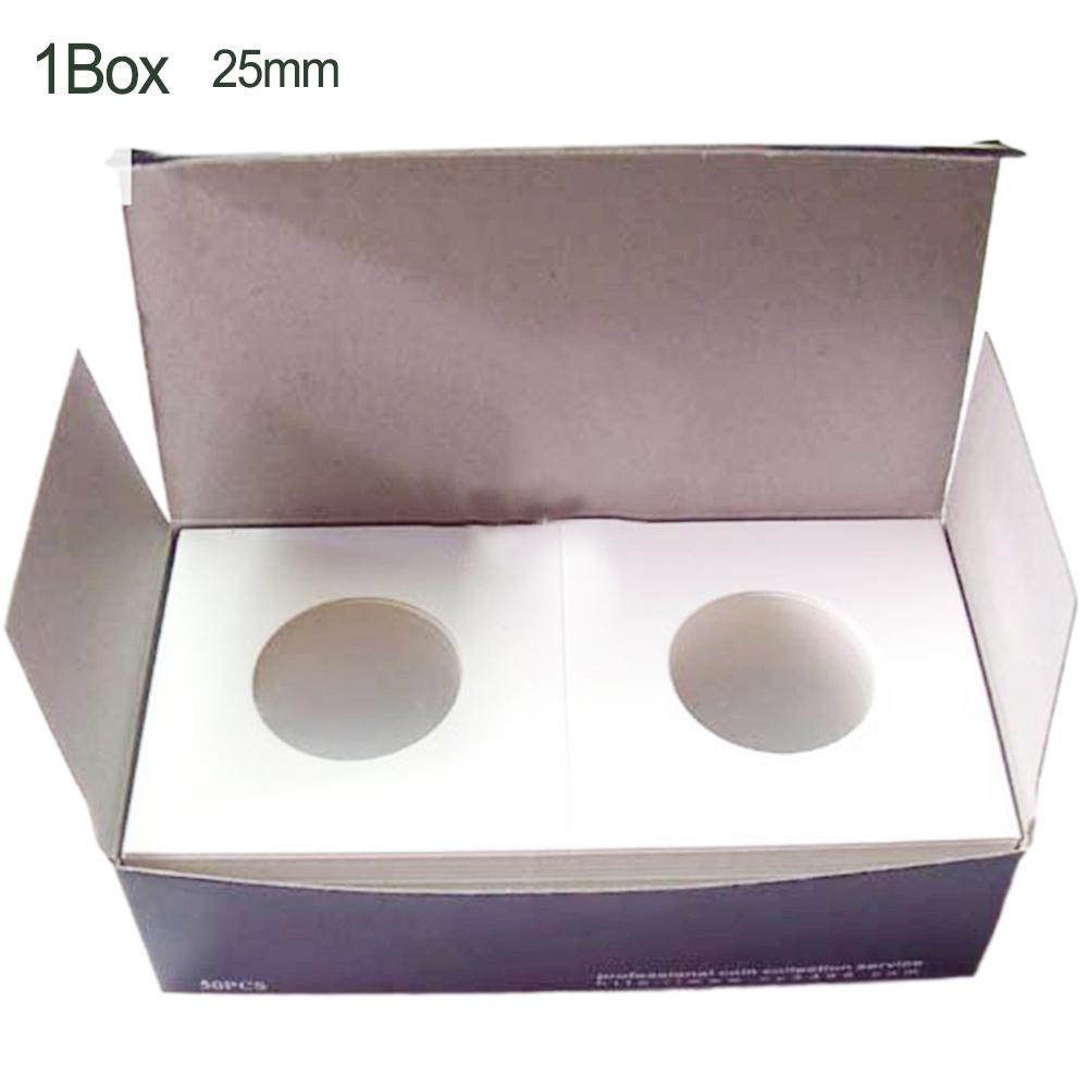 50PCS Coin Holders Stamp Holder Storage Box Storage Case Storage Holders Square Cardboard Box Household Supplies 17.5-40mm