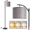 Retro Minimalist Fabric Floor Lamp - Dimmable Three-Color Lighting for Bedroom, Study, or Living Room