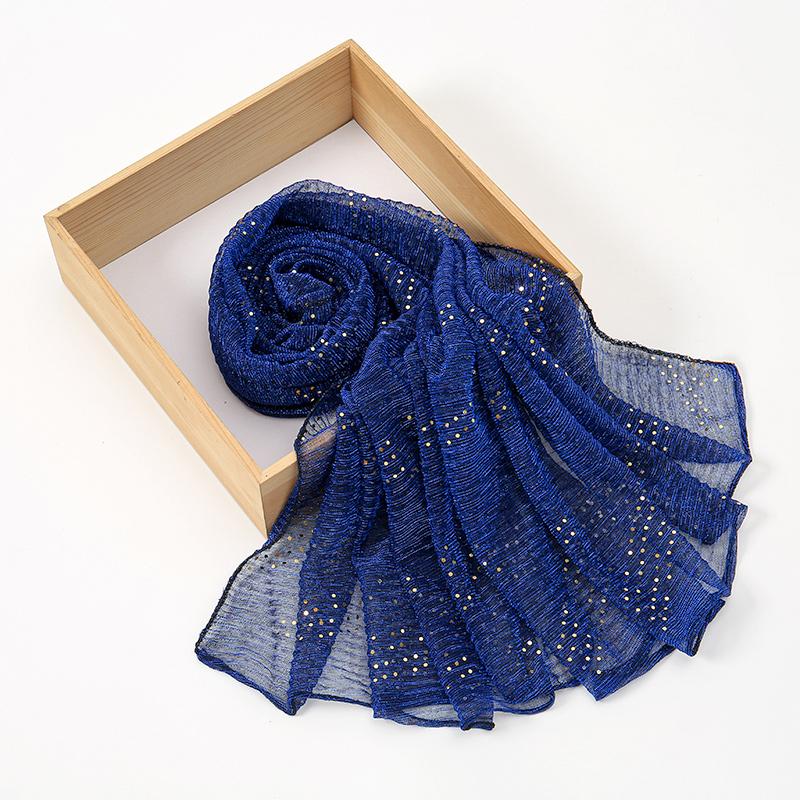Glitter Women Hijabs With Rhinestone Islamic Sequins Long Shawl Head Scarf Female Full Cover Wrap Hijab Plain Muslim Headscarf