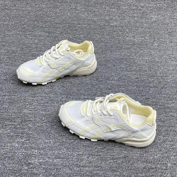 European station women's shoes 2025 summer European goods mesh breathable lace-up non-slip flat bottom showing feet small casual shoes single shoes wo