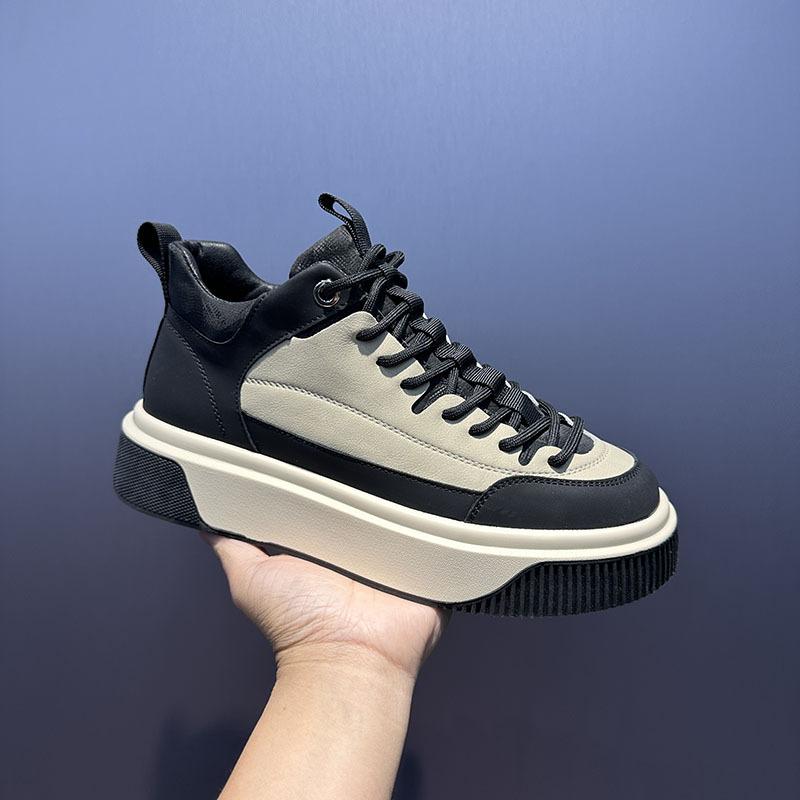 High-top board shoes New spring and autumn color matching trendy shoes Platform comfortable casual shoes qs