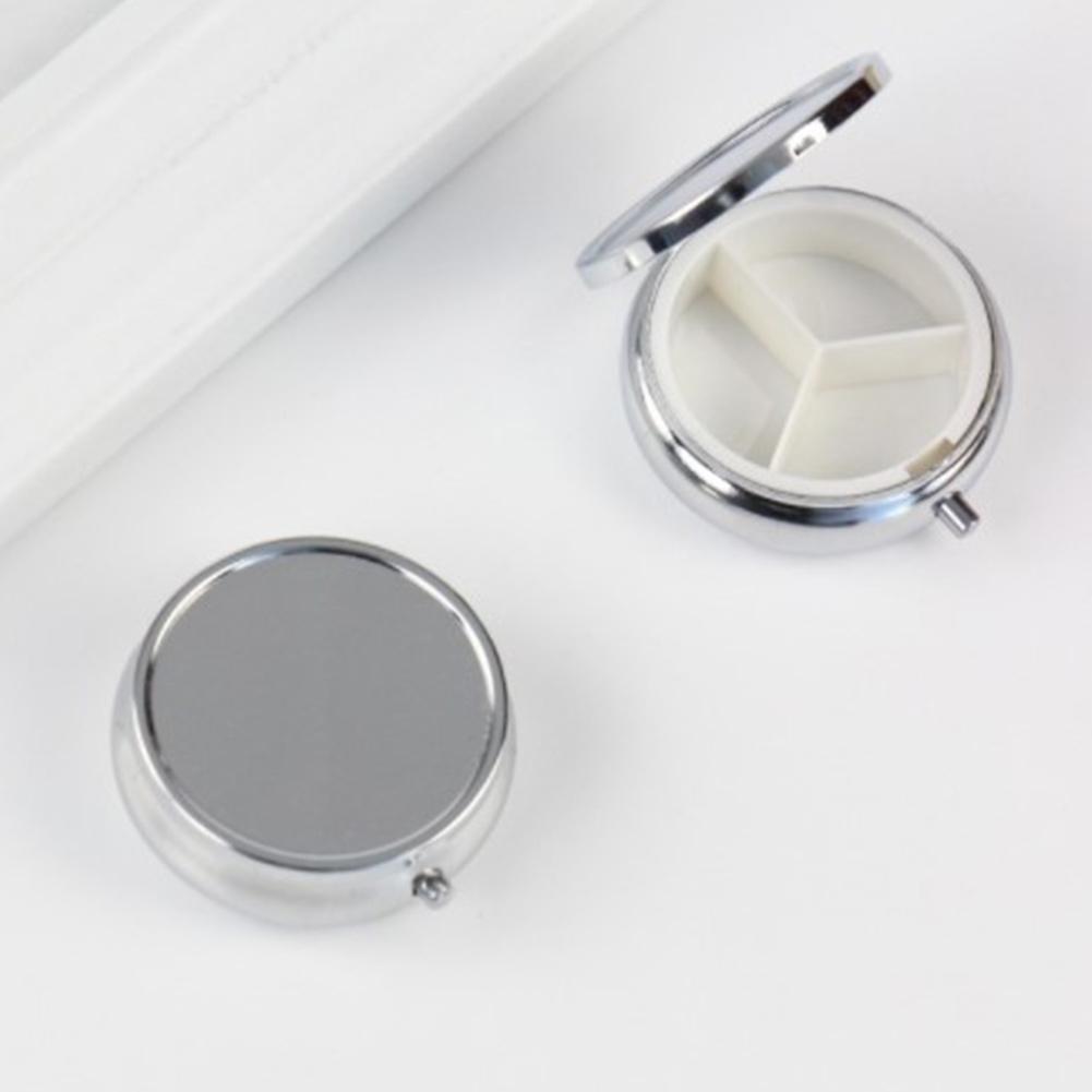 Metal Pill Organizer with Unique Round and Rectangular Shapes Convenient for Storing Small Items While Traveling