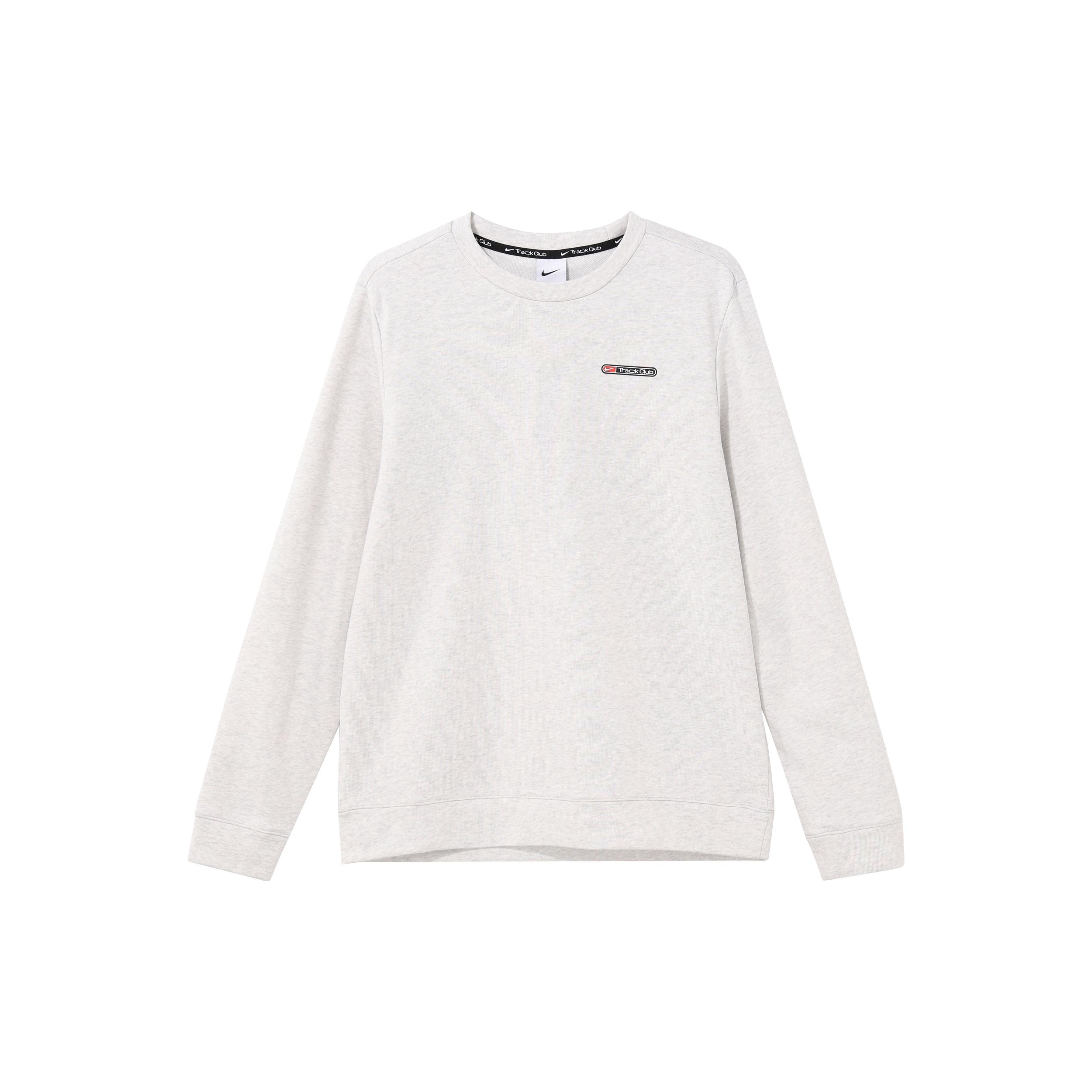 Nike Dri-FIT Track Club Fleece Long-Sleeve Crew Neck Running Sweatshirt White Men s FB5510-025 XXL