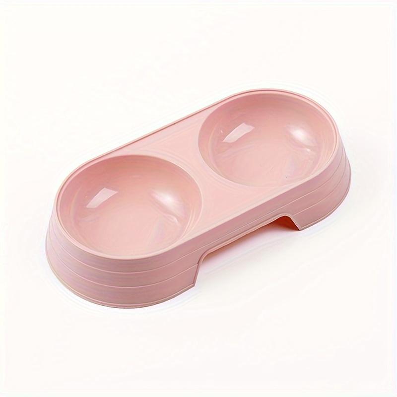 1pc  Pet Double Bowl Food Water Feeder For Dog & Cat, Candy Color Anti-slip Dog Double Bowl, Cat Bowl