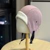 New Flight Hat Plus Velvet To Keep Warm Lei Feng Hat Casual and Versatile Winter Cycling Helmet Liner Cap Simple Ear Protection Hat