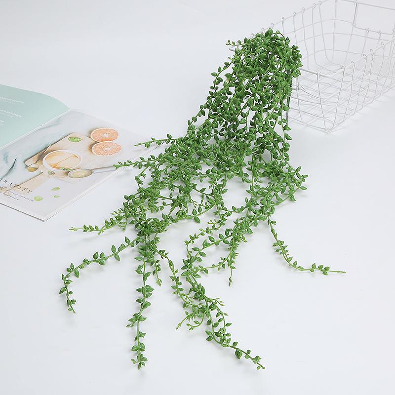 Artificial Succulent Plants for Wall and Home Decor - Hanging Basket with String of Pearls and Tears