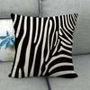 Black And White Leopard Print Spots Digital Printing Short Plush Pillow Covers For Car Sofa Office Cushion Cover Home Goods