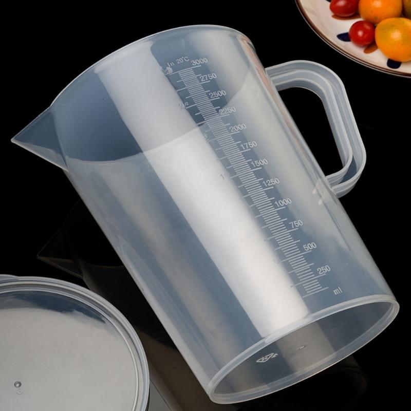 Functional 3000ml Measuring Pitchers with Lid Plastic Measuring Pitchers with Lid for Paint Mixing and Kitchen Use