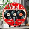 Retro Microphone Vinyl Record Metal Wall Poster for Music Bar