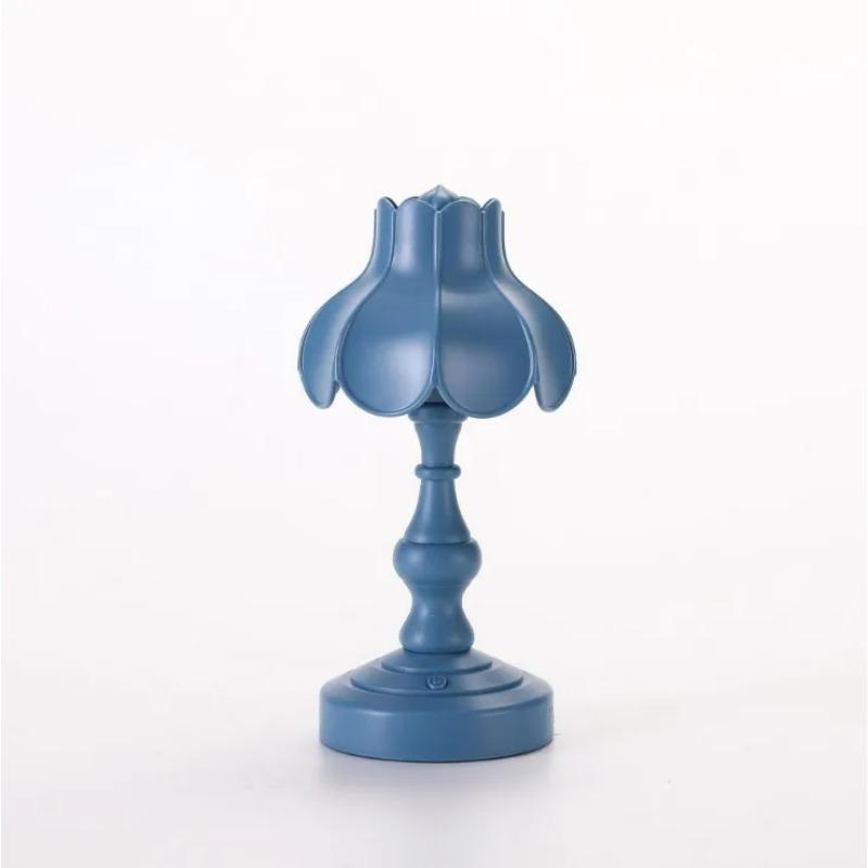 Retro Lotusblad Nattlampa Skrivbord Mini Dekorativa Ornament USB-Laddning Macaron-stil Sängbelysning Liten Bordslampa