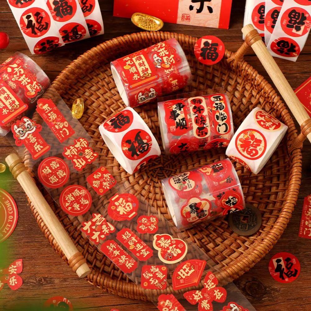 Cute Style Lunar New Year Stickers Removable The God of Wealth Stickers Children's Activity