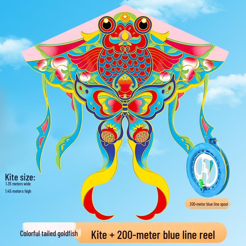 2026 Ancient-Style Goldfish Kite: Easy-Fly, Colorful Tail - Perfect for Kids, Adults, Light Breezes & Decorative Photography
