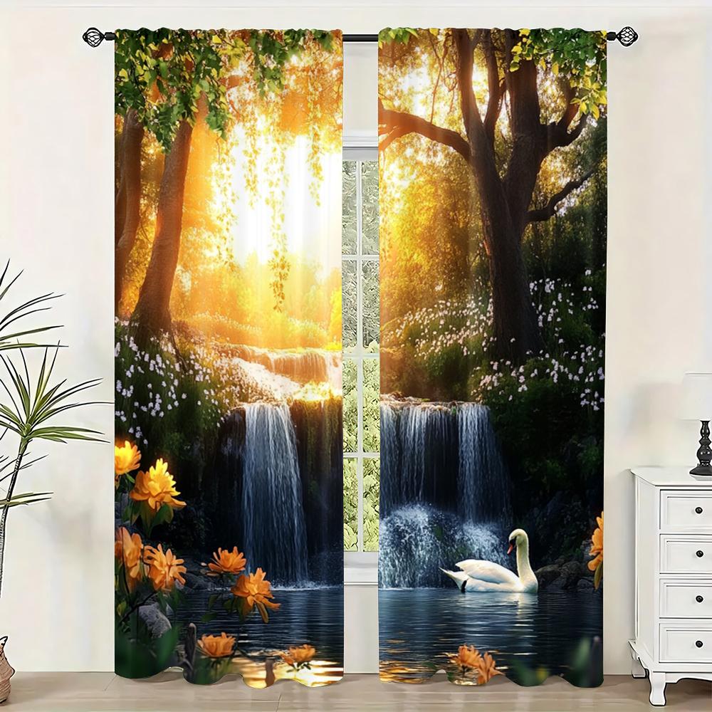 

2 шт., Драпировки Пейзаж Природы Универсальная Ткань, Без Электричества Украшение для Семейной Вечеринки для Праздничных Украшений 29x65in(75x166cm)