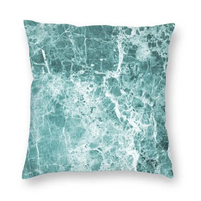 Home Decor Pillowcase Abstract Marble Pattern Cushion Cover Turquoise Aqua Blue Swirl Car Fashion  45x45cm
