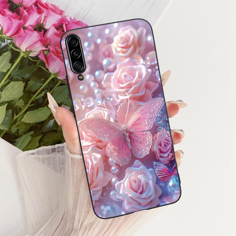 Pour Samsung Galaxy A90 5G Coque Silicone Mignon Mode Fleurs Peinte Drôle Coquille Pour Samsung A90 5G SM-A908B SM-A908N SM-A9080