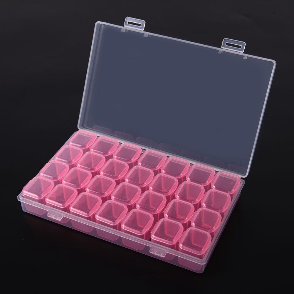 Plast 28 Fack Nail Art Verktyg Smycken Förvaringslåda Case Organizer