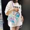 Zaino Laser alla Moda Donna Ragazze Borsa a Spalla Doppia in PVC Per Ragazze Adolescenti Pelle PU Trasparente Borse Scolastiche Borsa da Viaggio da Donna