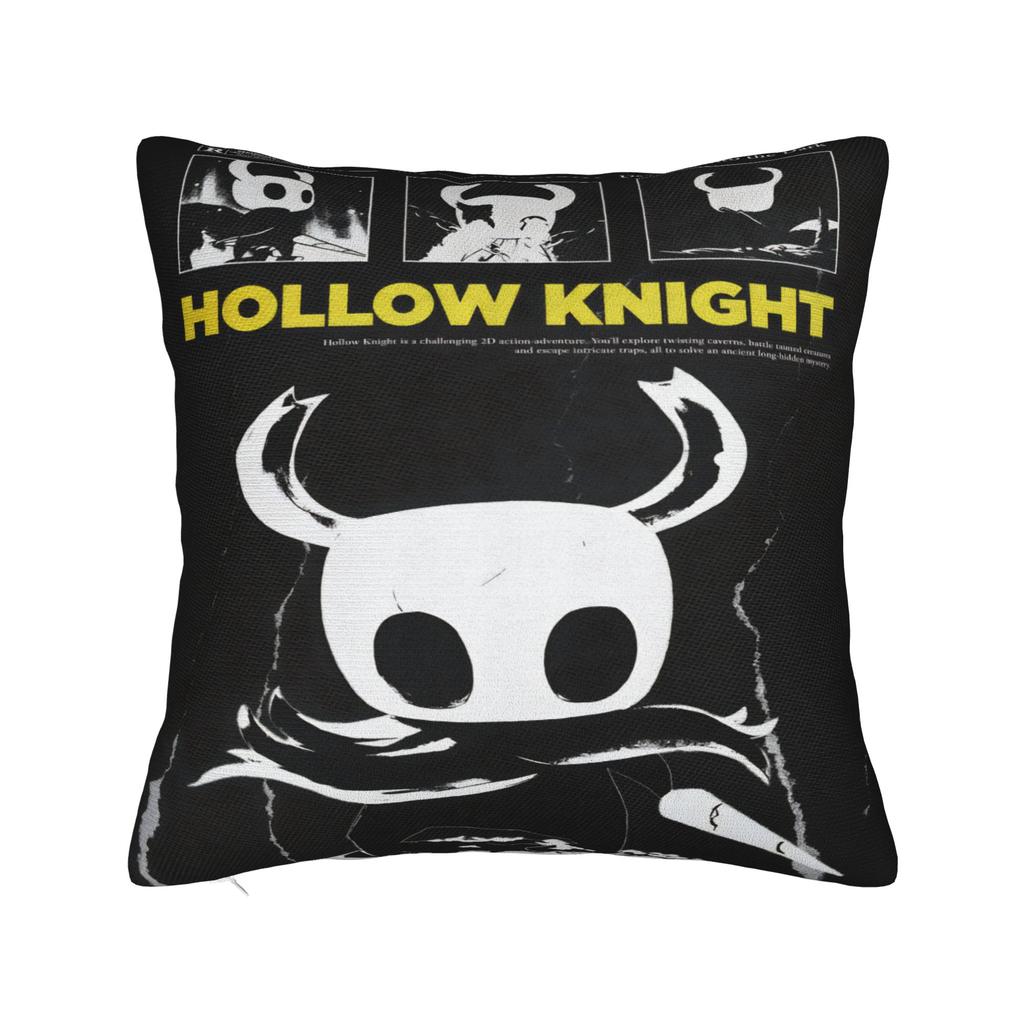 Hollow Knight Cartoon Game Knight and Hornet Pillow Cover Vintage Pillow Case For Living Room Chair Comfy Cushion Cover Gift