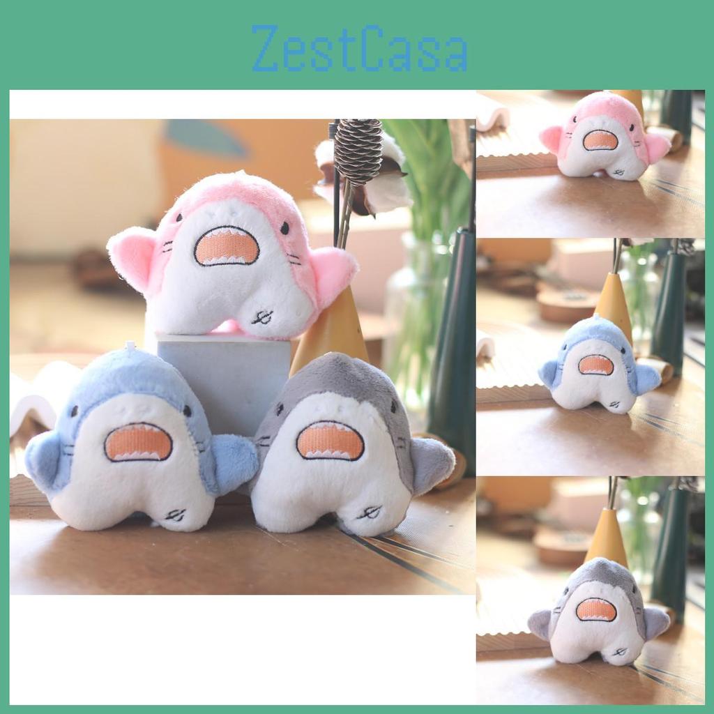  Mignon Pendentif Mini Requin en Peluche Gris Rose Bleu Doux Créature Océanique Porte-Clés