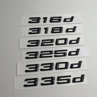 3D ABS Black Logo 318d 316d 325d 330d 320d Emblem Letters Car Sticker Rear Trunk Badge For E90 E46 E91 E92 E93 F30 Accessories