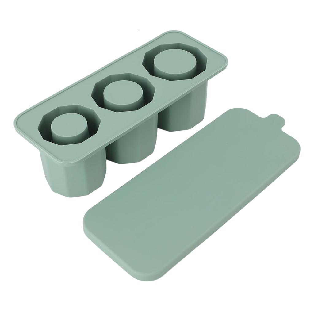 Ice Cube Tray For Tumbler Easy To Release Silicone Hollow Cylinder Ice Mold with Lid for Freezer