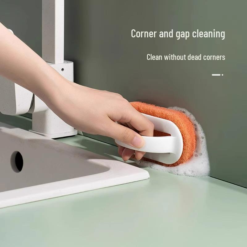 Tile & Glass Cleaning Brush with Handle for Bathroom, Kitchen & Vertical Surfaces