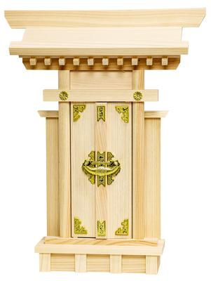 Fitpost Shinto-Schrein mit Ärmeln, Hergestellt in Japan, 820329, Natürlich, Ca.. 27 x 7 x 35cm (H.), (Heiliger Talisman passt) Ca.. 27 x 9 cm (L x B)