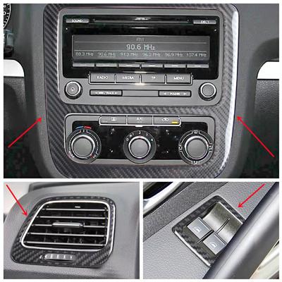 Carbon Fiber Car Interior Trim Strips For Volkswagen VW Scirocco Center Console Gear Shift Frame Panel Sticker Car