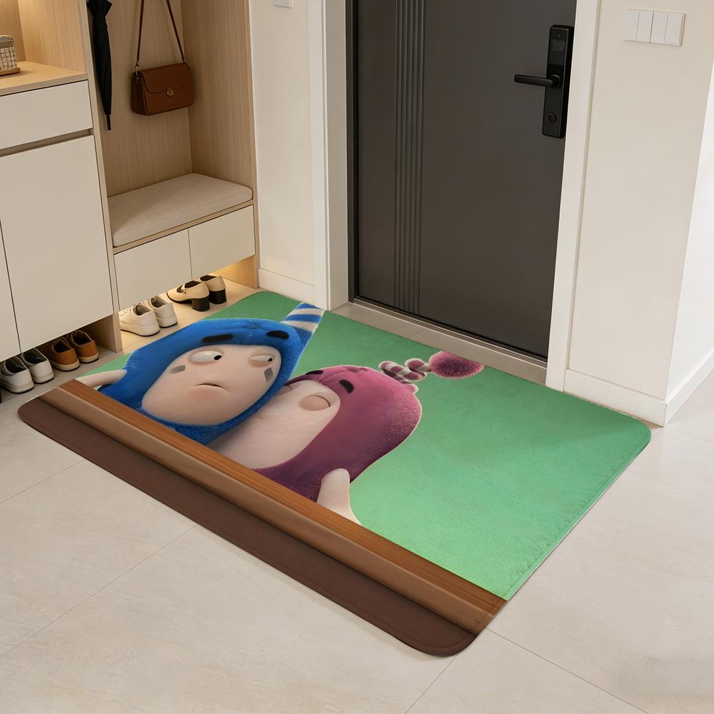 Karikatūra O-Oddbods grīdas paklājs flaneļa durvju