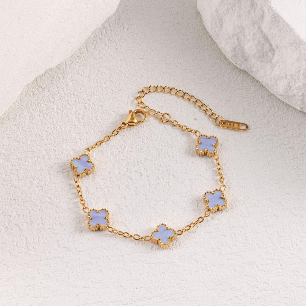 Bracciale Mini Quadrifoglio Madreperla 9mm Lussuoso e di Alta Gamma per Donna Resistente al Colore