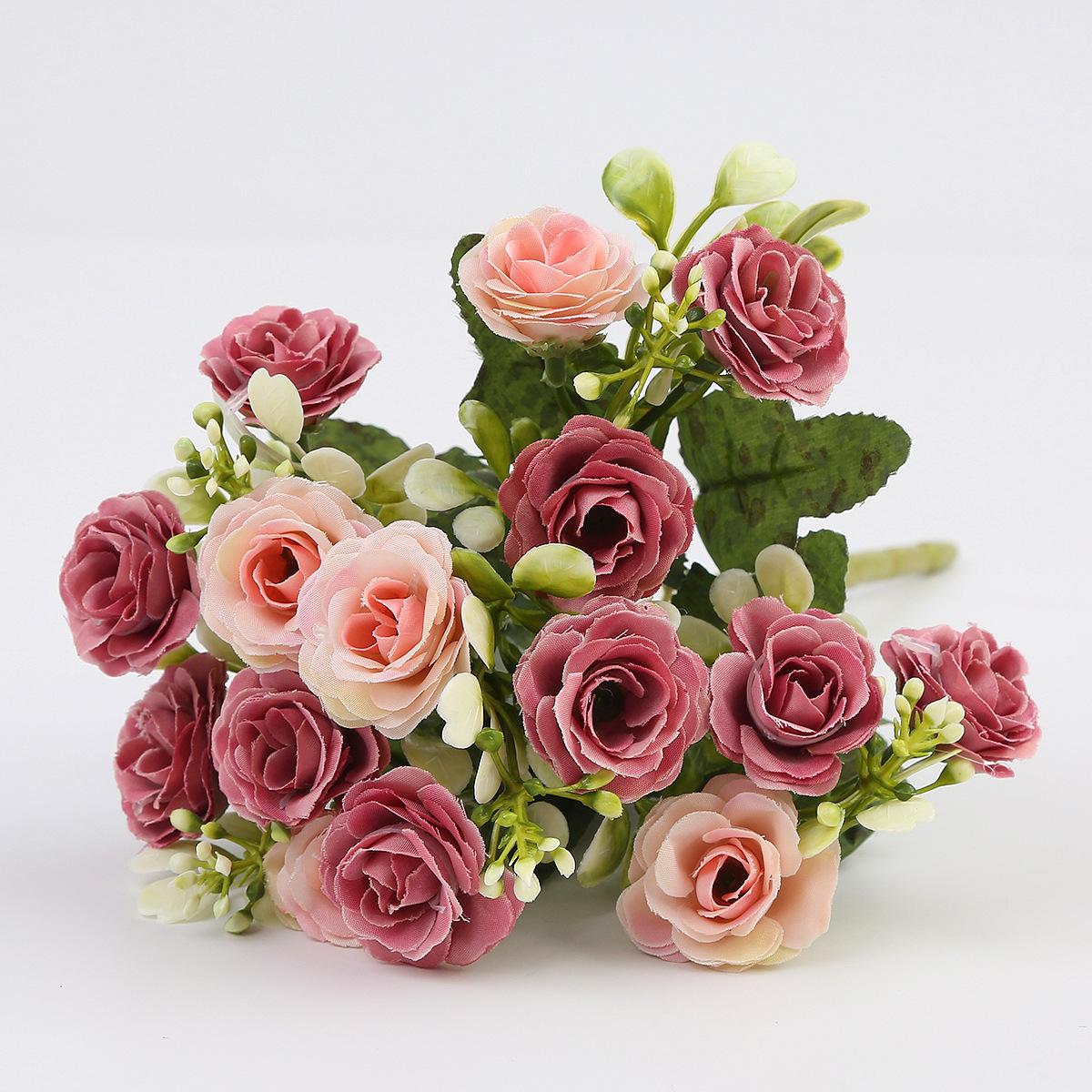 

Artificial Peony Simulation Flower Bouquet 5 Big Head 2 Small Bud Flower for Table Centerpieces Home Wedding Bridal Decoration 20X29CM червоний