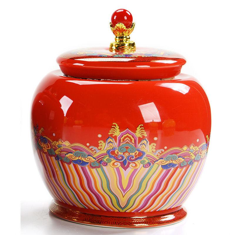 Exquisite Ceramics Tea Caddy Chinese Style Kitchen Spices Jars Practical Food Storage Pot Home Decor Tea Canister Candy Box 1PC