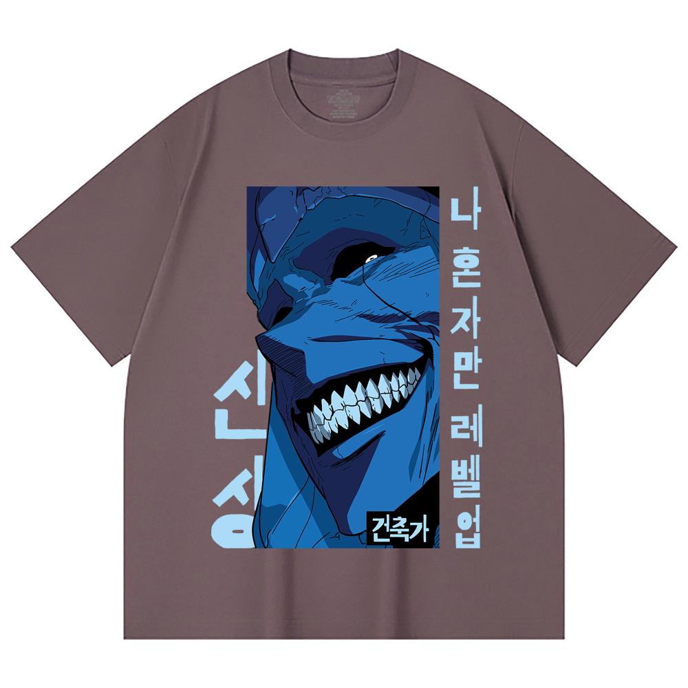 230 Gsm 100% Cotton Solo Leveling V16 Print Unisex Heavy Cotton T Shirt